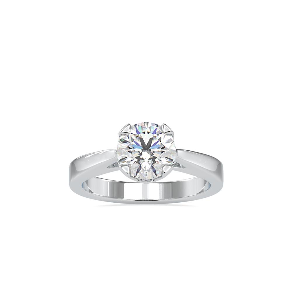 Classic 4 Prong Round Split Shank Solitaire Engagement Ring