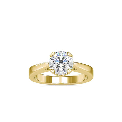 Classic 4 Prong Round Split Shank Solitaire Engagement Ring