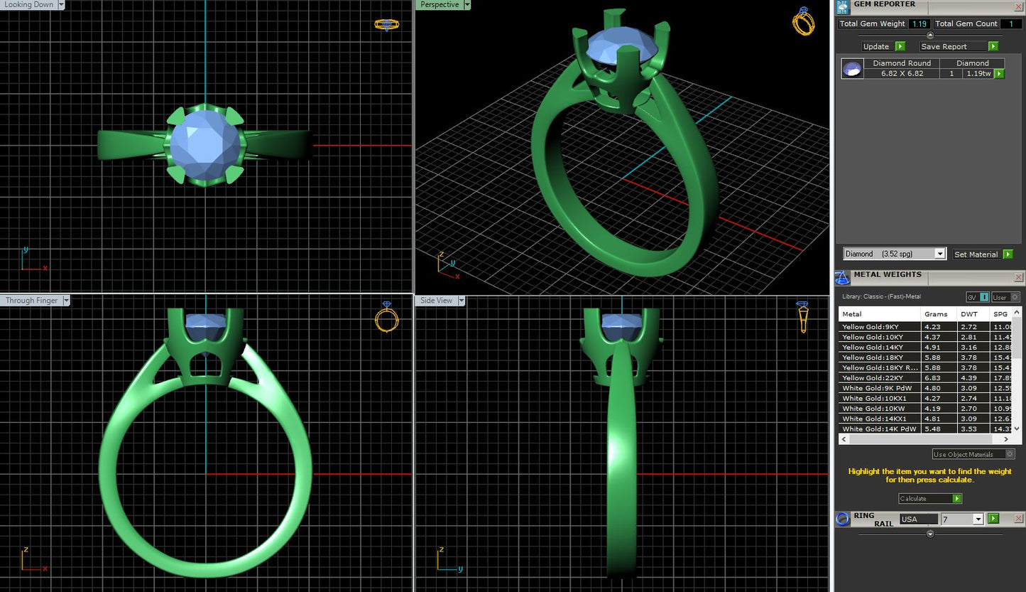 Classic 4 Prong Round Split Shank Solitaire Engagement Ring