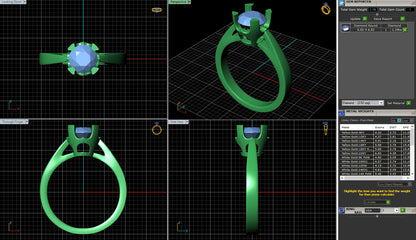 Classic 4 Prong Round Split Shank Solitaire Engagement Ring