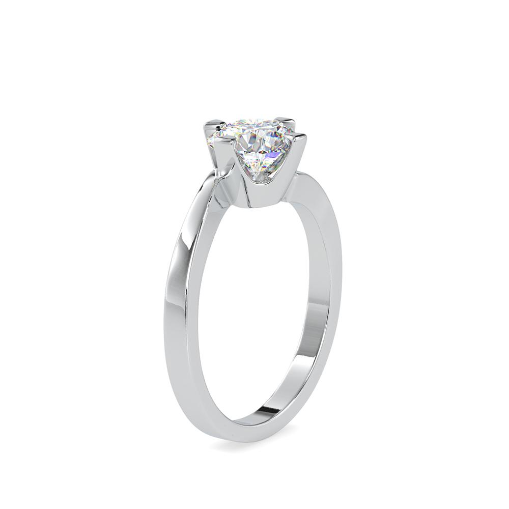 Petite 4 Prong Round Bypass Solitaire Engagement Ring