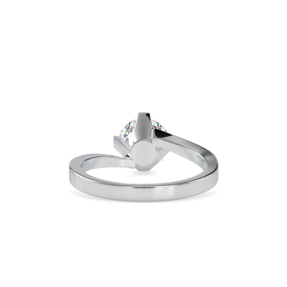 Petite 4 Prong Round Bypass Solitaire Engagement Ring