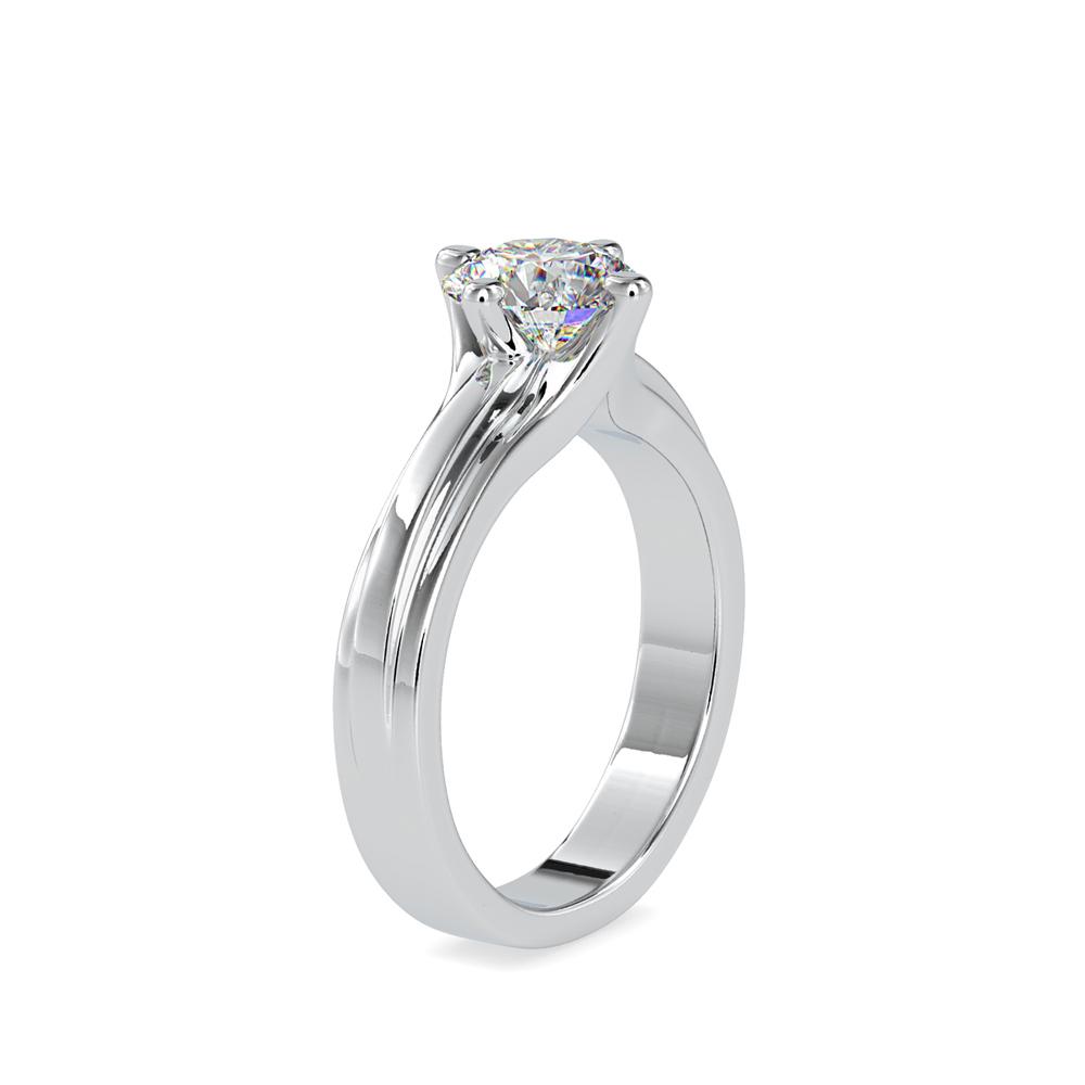 4 prong Round Wide Solitaire Engagement Ring