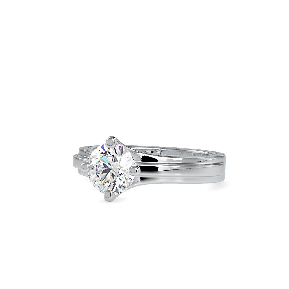 4 prong Round Wide Solitaire Engagement Ring