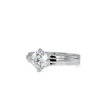4 prong Round Wide Solitaire Engagement Ring