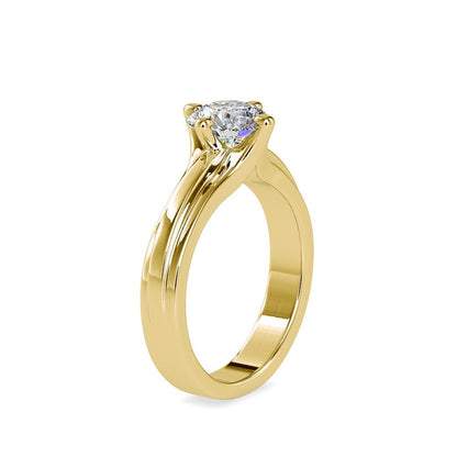 4 prong Round Wide Solitaire Engagement Ring
