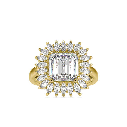 Emerald Halo Diamond Engagement Ring