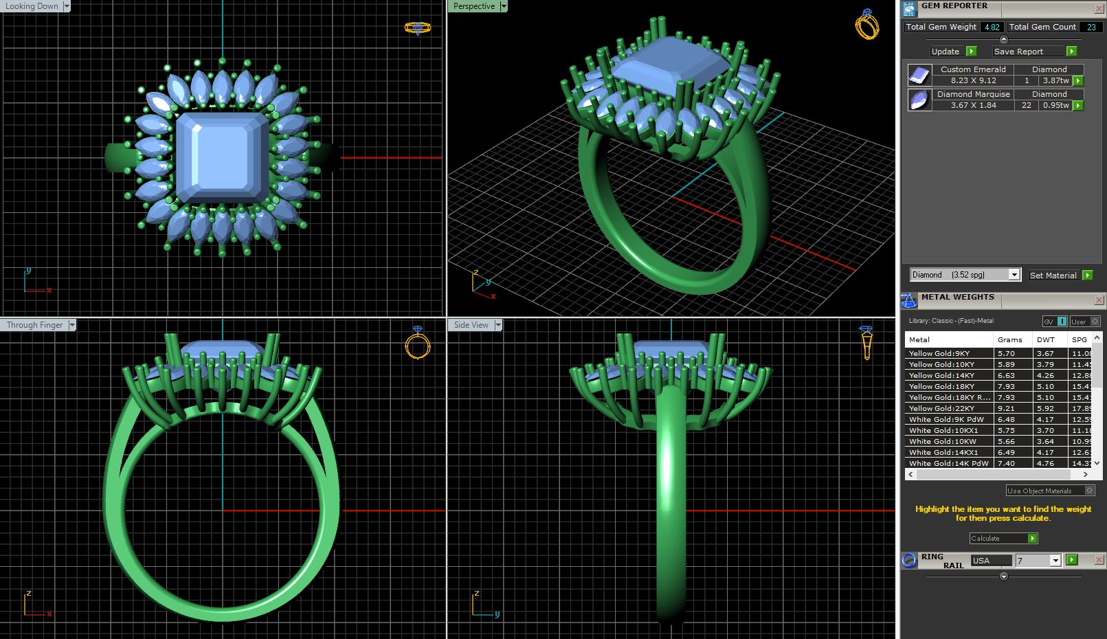 Emerald Halo Diamond Engagement Ring