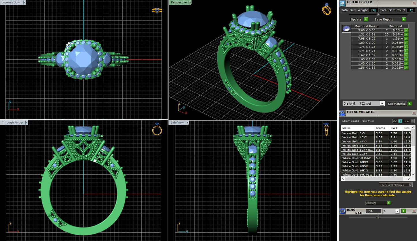 Contemporary Classic trinity styled engagement ring