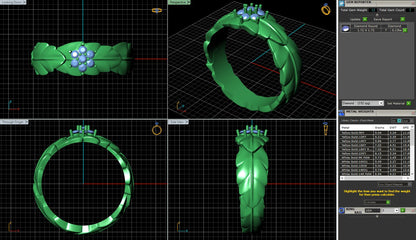 Laurel Leaf Band with Cluster