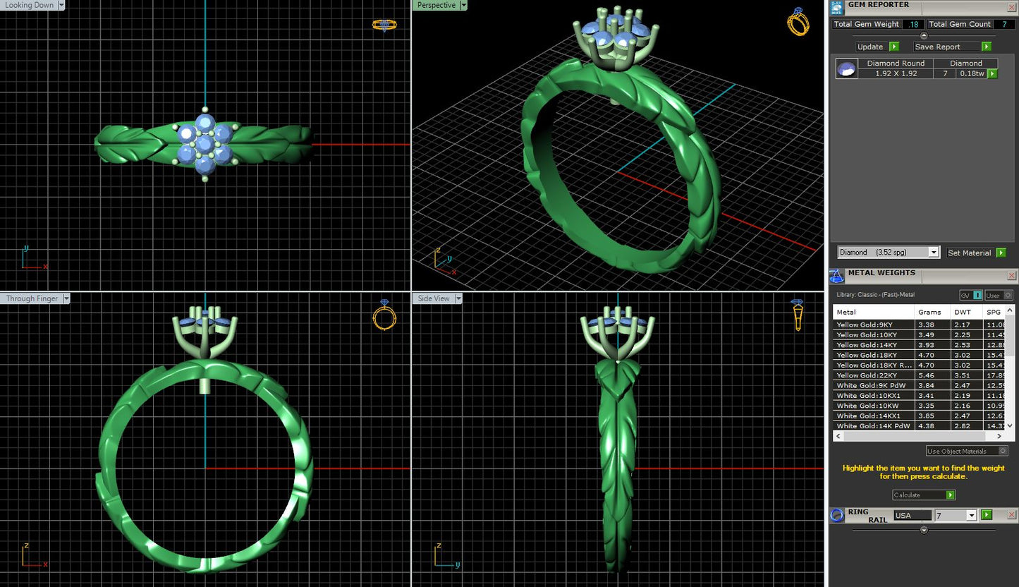 Laurel Leaf Engagement ring