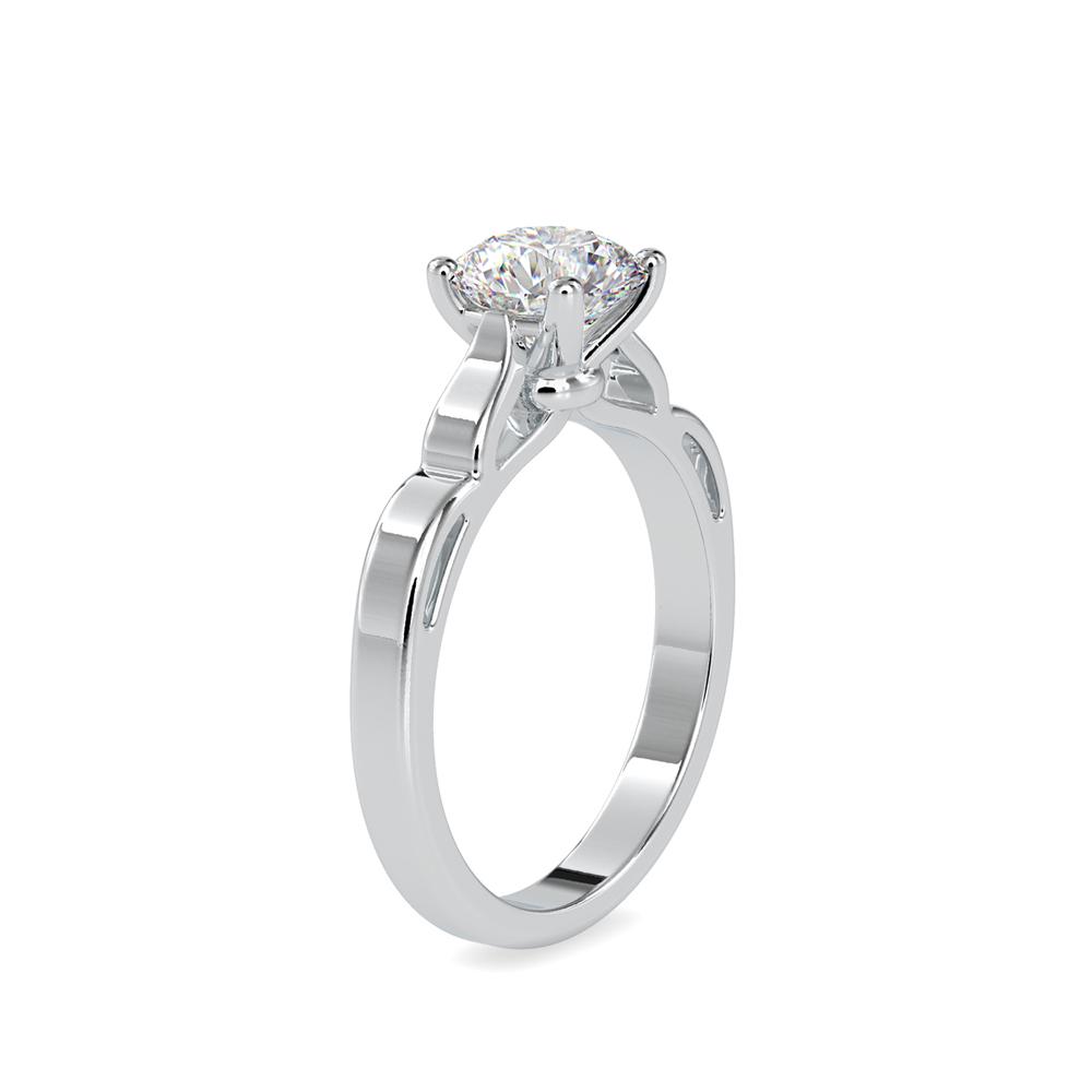 Cascading ribbons Solitaire engagment ring