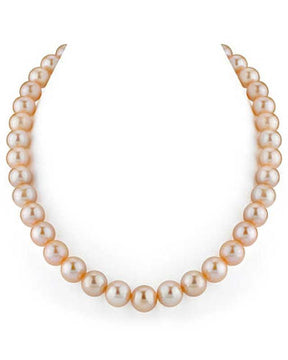 11-12mm Peach Freshwater Pearl Necklace - AAA Quality