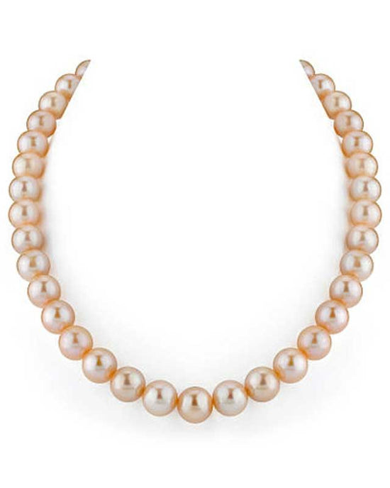 12-13mm Peach Freshwater Pearl Necklace - AAA Quality