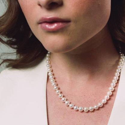 4.0-8.0mm-White-Freshwater-Pearl-Double-Strand-Necklace