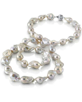 13-16mm-White-Freshwater-Baroque-Pearl-Necklace---AAA-Quality