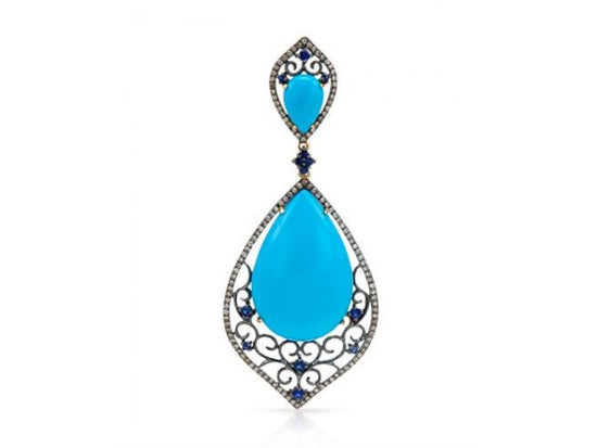 LP-6544 TURQUOISE & BROWN DIAMOND 24.61 CTW