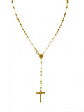 14K YELLOW GOLD ROSARY NECKLACE 3MM BEAD