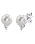 Freshwater Pearl & Diamond Grace Earrings