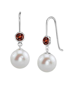 14K Gold Freshwater Pearl & Garnet Delilah Earrings