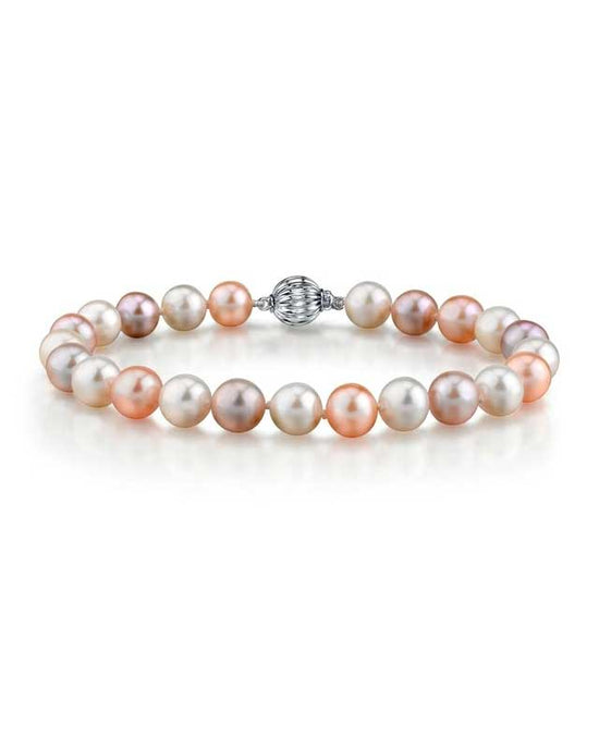 7-8mm Multicolor Freshwater Pearl Bracelet - AAAA Quality