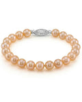 7-8mm Peach Freshwater Pearl Bracelet - AAAA Quality
