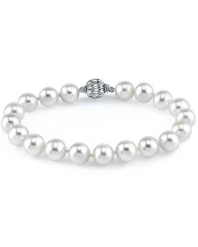 8-9mm White Freshwater Pearl Bracelet - AAA Quality