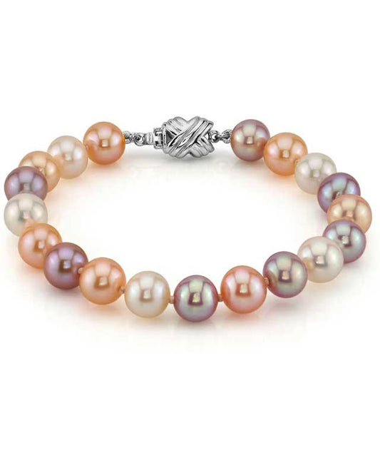 8-9mm Multicolor Freshwater Pearl Bracelet - AAAA Quality