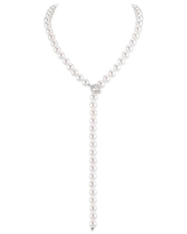 8-9mm-White-Freshwater-Pearl-&-Diamond-Adjustable-Y-Shape-Necklace--AAAA-Quality