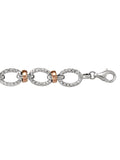 CZB109 - PINK AND WHITE GOLD HOLLOW LINK