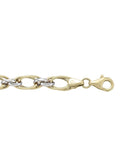 TWO TONE HOLLOW FANCY LINK BRACELET