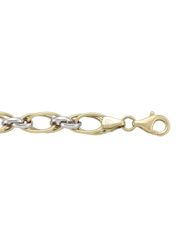 TWO TONE HOLLOW FANCY LINK BRACELET