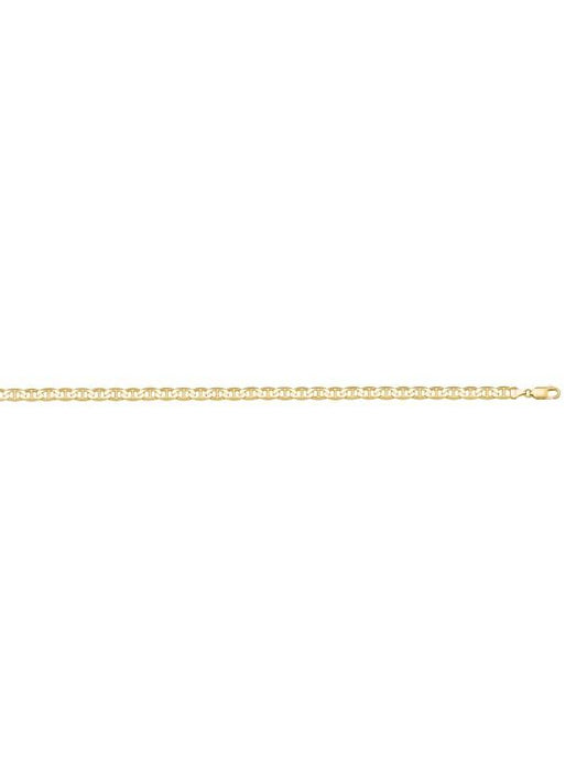 Yellow Gold Solid Flat Anchor Link Anklet
