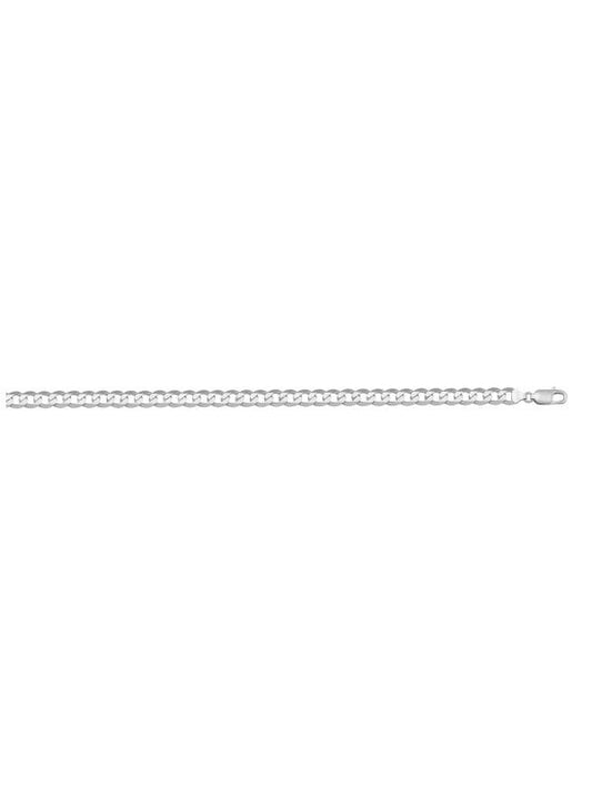 White Gold Solid Open Link Anklet