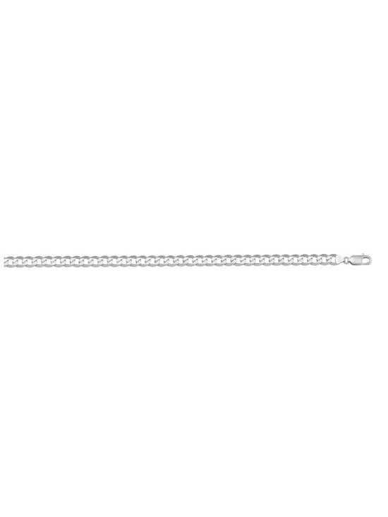 White Gold Solid Open Link Anklet
