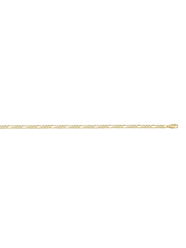 Yellow Gold Solid Figaro Link Anklet