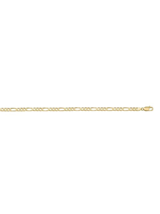 Yellow Gold Solid Figaro Link Anklet