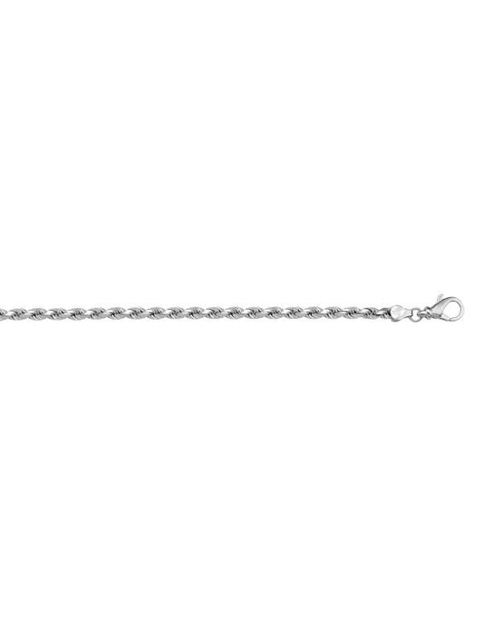 Yellow Gold Solid Diamond Cut Rope Anklet
