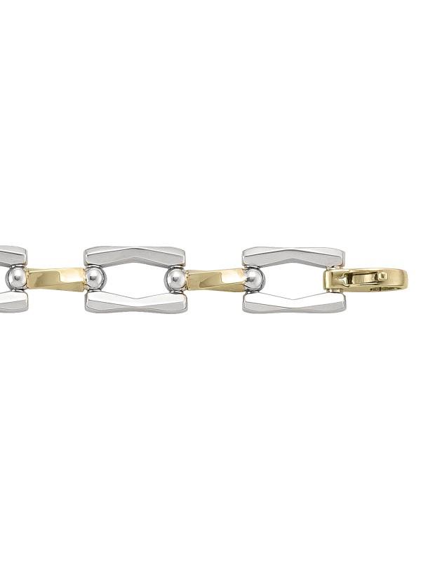 TWO TONE HOLLOW FANCY BRACELET