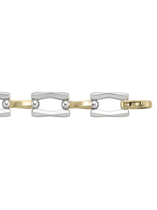 TWO TONE HOLLOW FANCY BRACELET