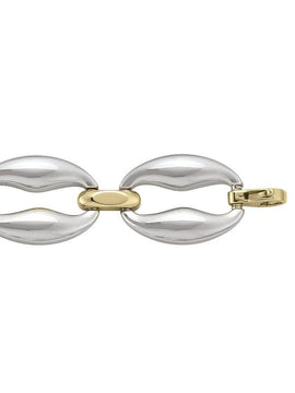 TWO TONE HOLLOW FANCY BRACELET