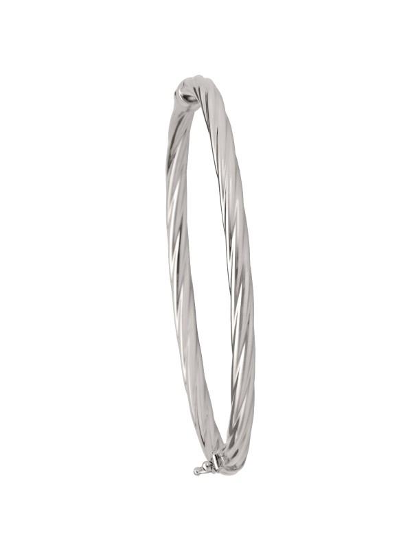 4MM WHITE GOLD TWIST BANGLE