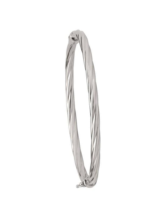 4MM WHITE GOLD TWIST BANGLE