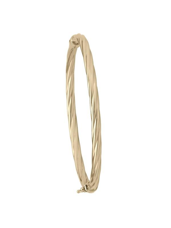 4MM YELLOW GOLD TWIST BANGLE