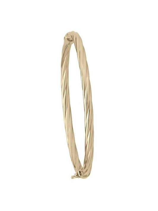 4MM YELLOW GOLD TWIST BANGLE