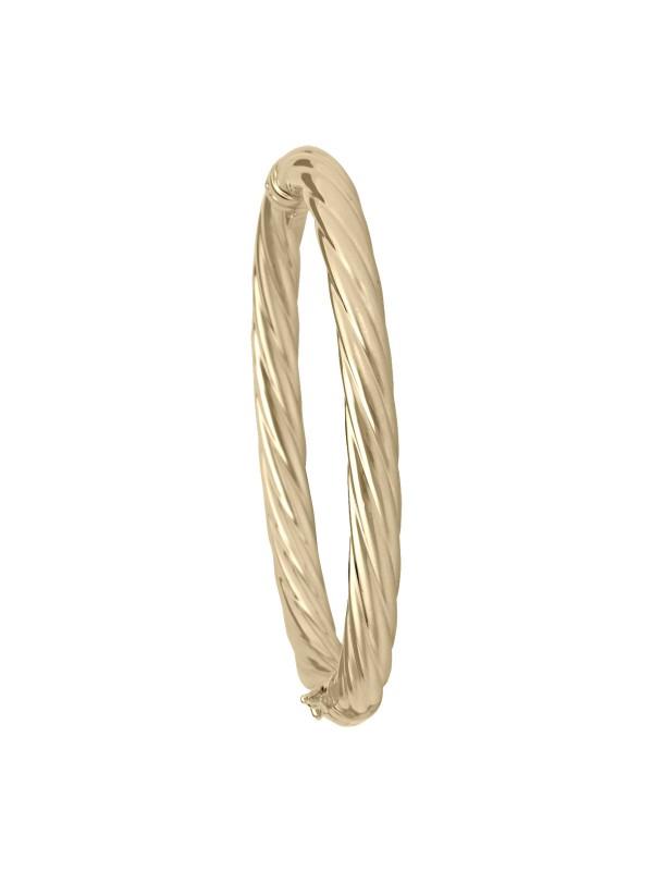 6MM YELLOW GOLD TWIST BANGLE