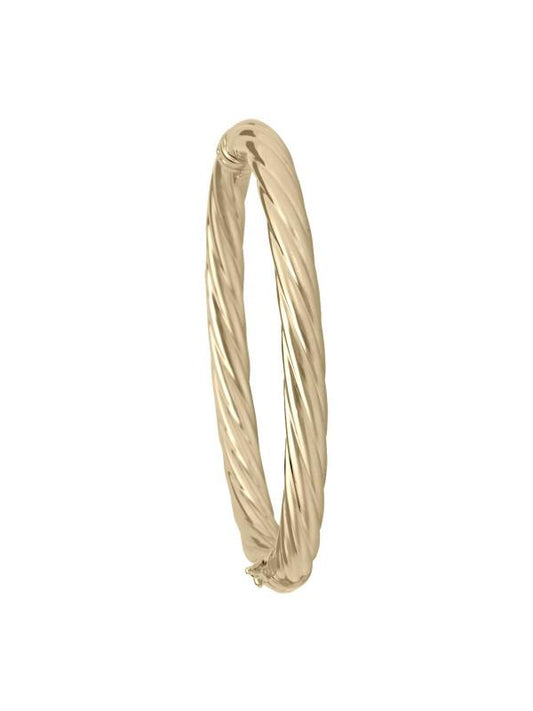 6MM YELLOW GOLD TWIST BANGLE