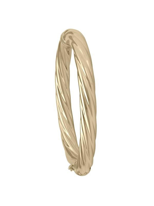 8MM YELLOW GOLD TWIST BANGLE