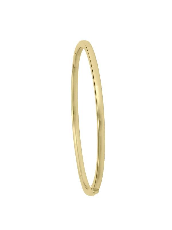 YELLOW GOLD SQUARE TUBE HIGH POLISH HOLLOW BANGLE