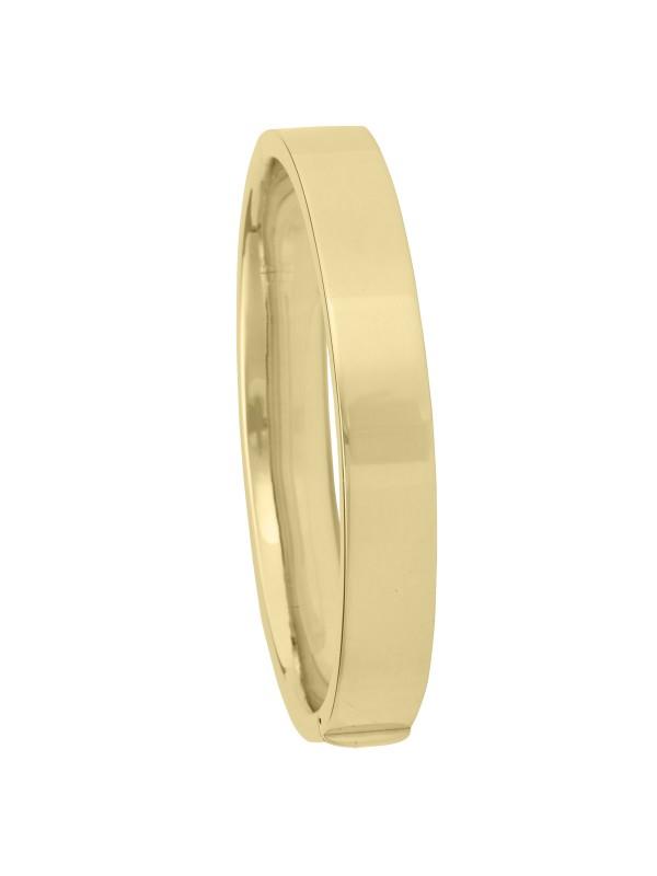 YELLOW GOLD SQUARE TUBE HIGH POLISH HOLLOW BANGLE